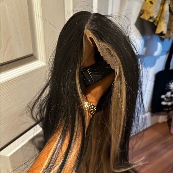 Brownbomb glueless Lace Front Wig Black/ Blonde