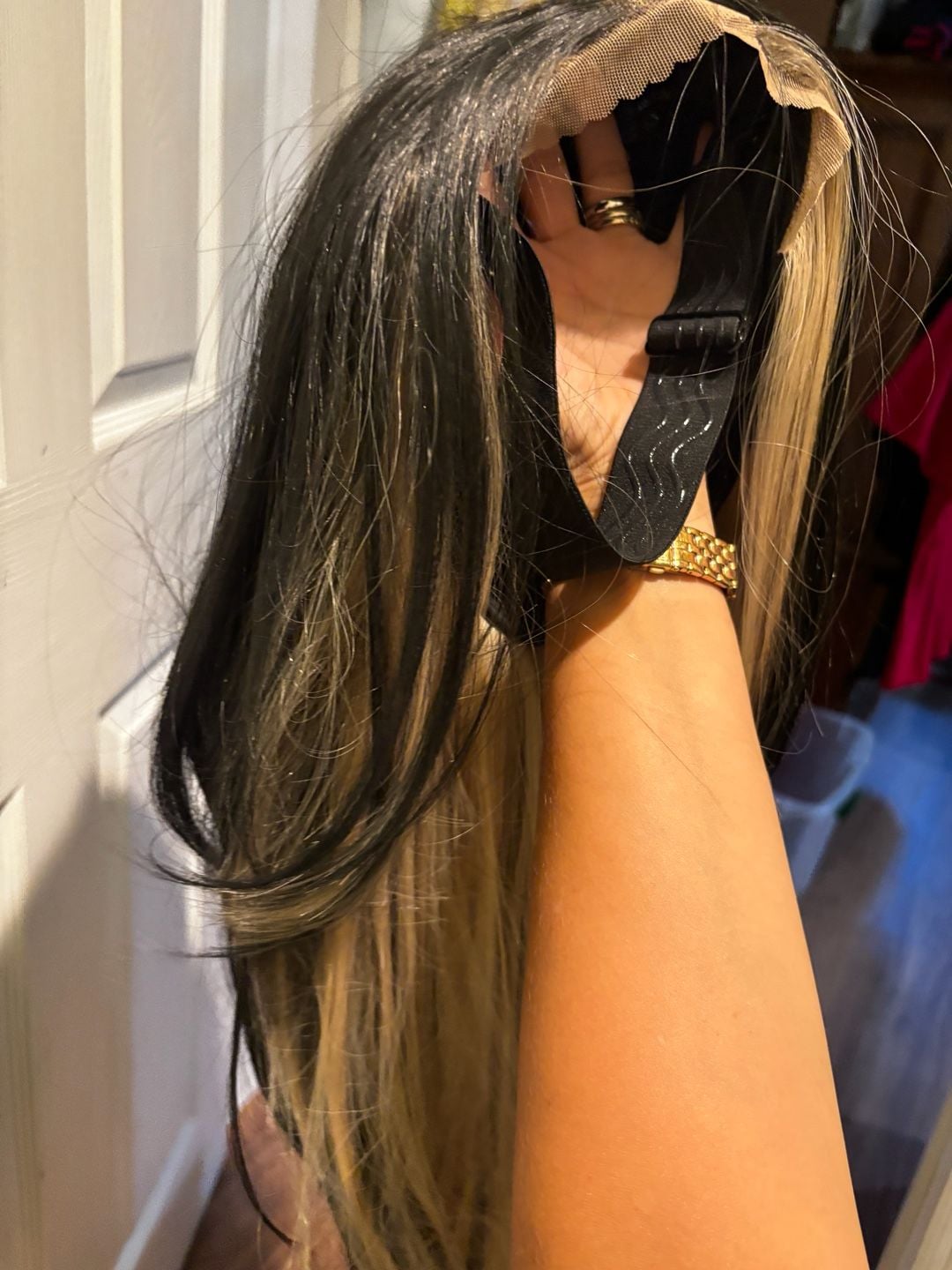 Brownbomb glueless Lace Front Wig Black/ Blonde 2