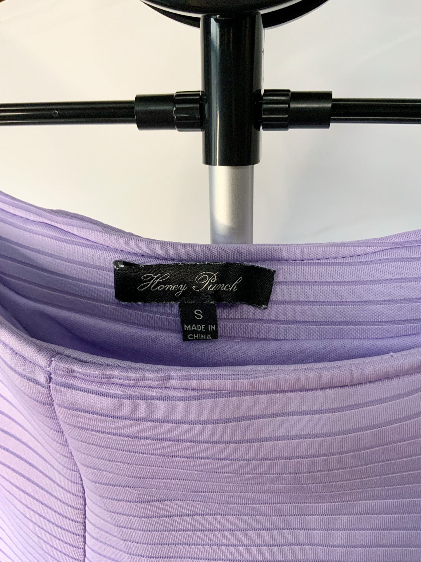 Honey Punch Skater Skirt Women Size S Purple Ribbed Flare 3