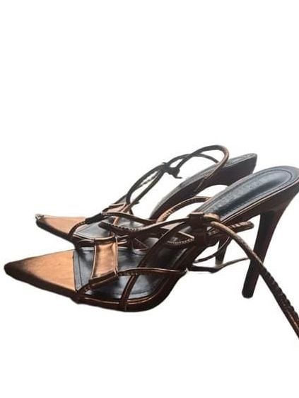 Cenasans Paris Bronze Strappy Heeled Sandals Size 38 ( US 8) 12