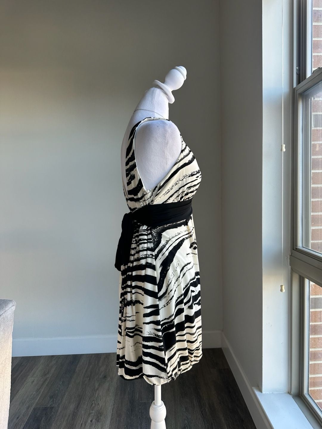 Vintage Y2K City Studio Bubble Hem Zebra Print Dress - Size L 5