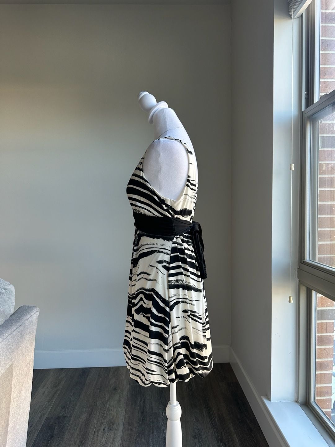 Vintage Y2K City Studio Bubble Hem Zebra Print Dress - Size L 6