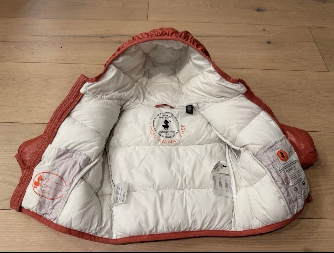Save The Duck Jody Ultra Light Jacket Size 3-6 Pink Puffer 3