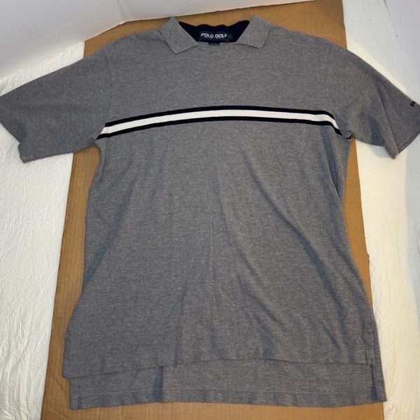 Polo Golf Ralph Lauren Polo Shirt Size L Gray Striped Y2K Vintage