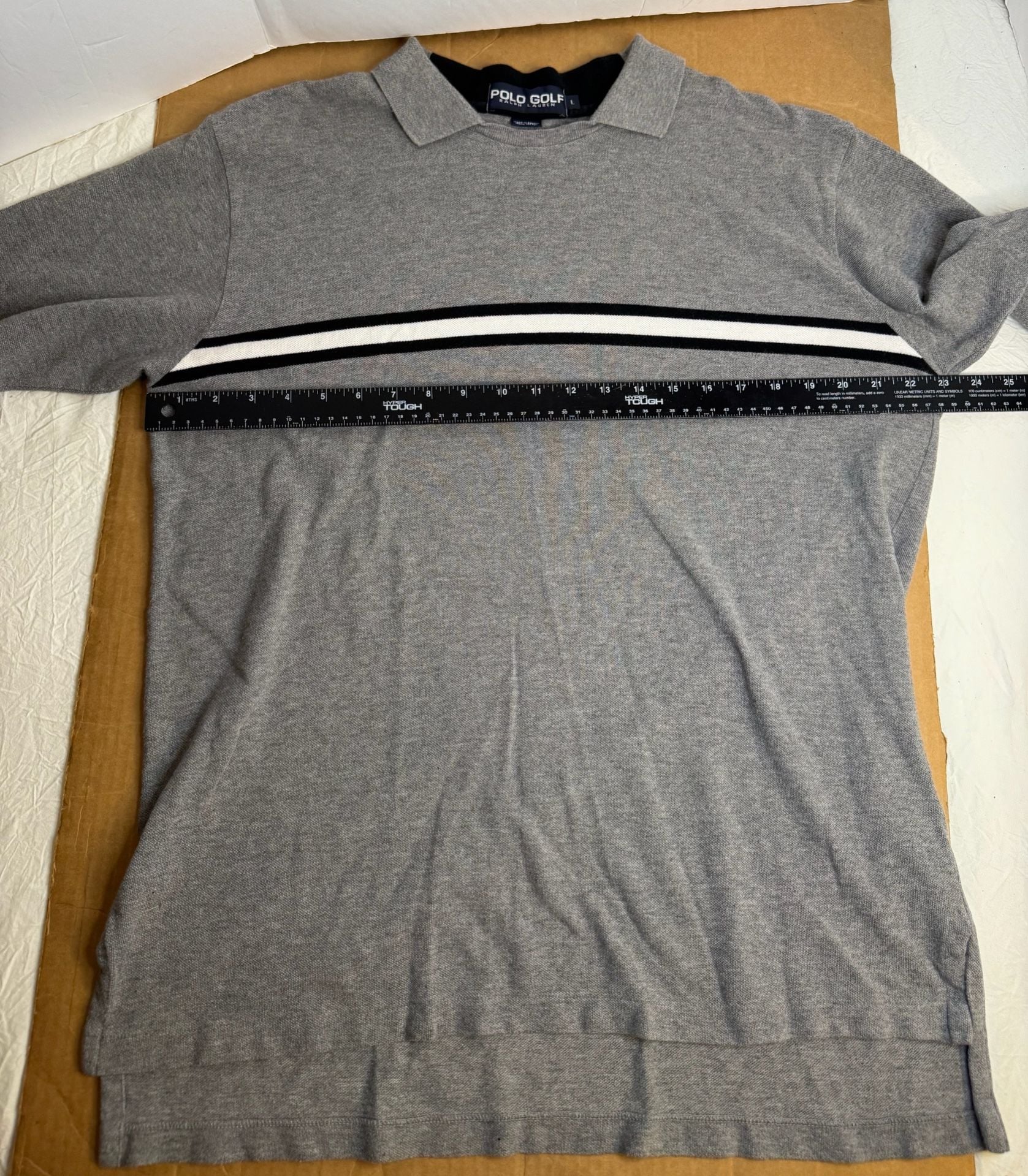 Polo Golf Ralph Lauren Polo Shirt Size L Gray Striped Y2K Vintage  8