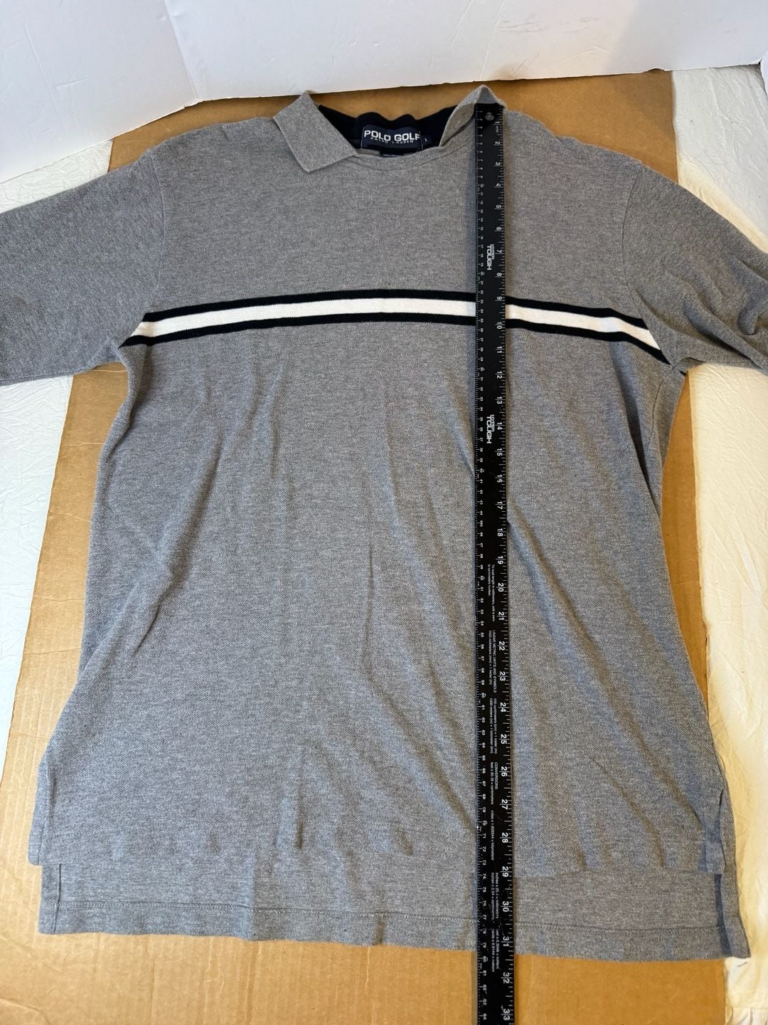 Polo Golf Ralph Lauren Polo Shirt Size L Gray Striped Y2K Vintage  9