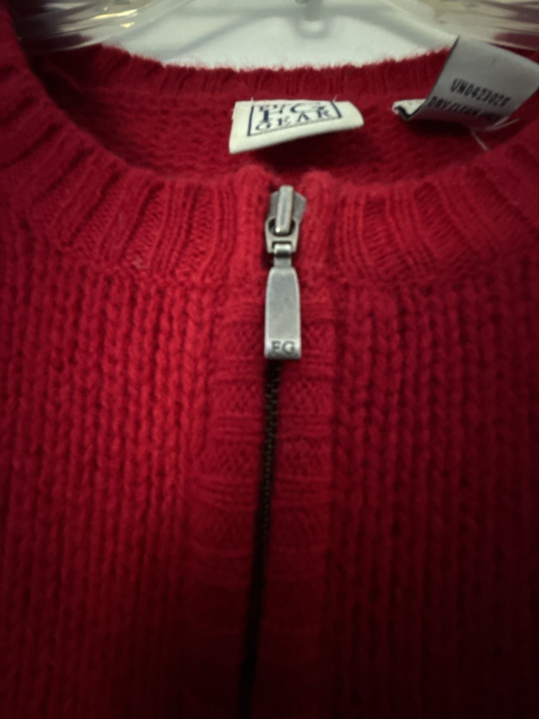 Field Gear 1/4 Zip Shetland Wool Sweater Size L Red Nordic Pattern 4
