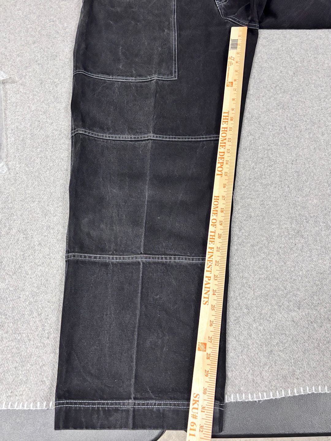 Nike Limited Edition Black Denim Carpenter Jeans Baggy Contrast Stitch 7