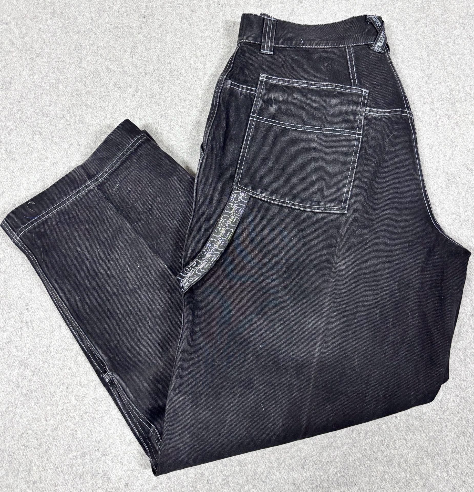 Nike Limited Edition Black Denim Carpenter Jeans Baggy Contrast Stitch 8