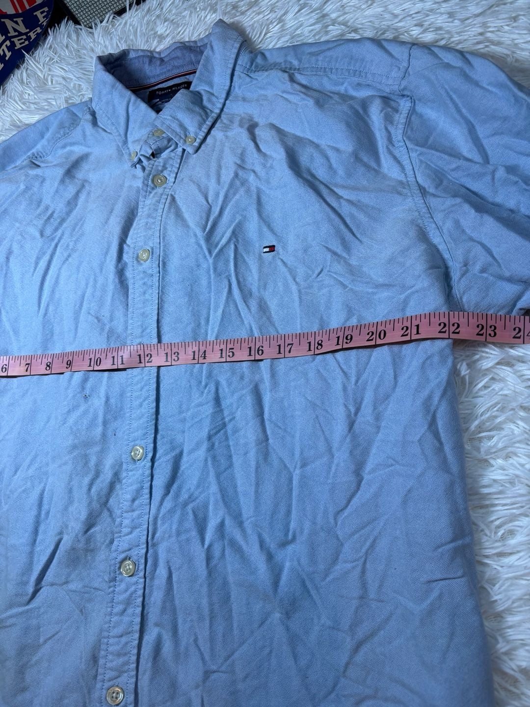Tommy Hilfiger Regular Fit Stretch Oxford Shirt Size XXL Blue 5