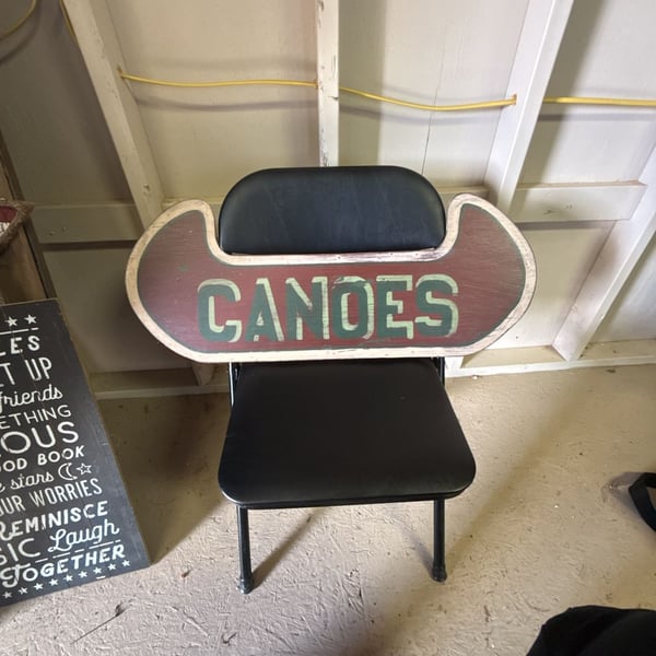 Rustic Wood Canoes Wall Sign Distressed Vintage Decor