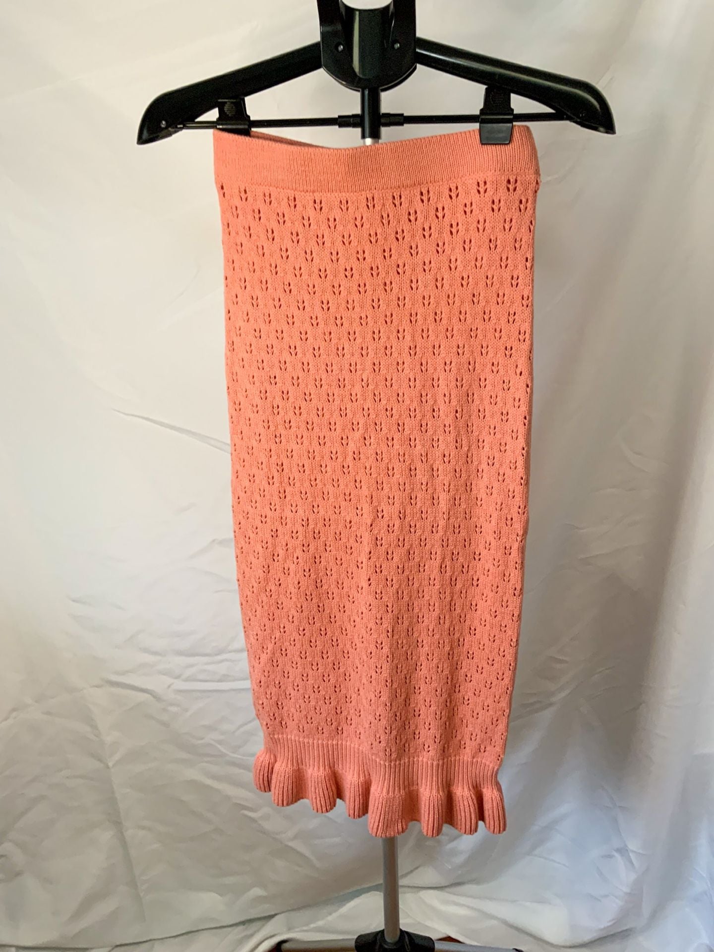 LC Lauren Conrad Skirt Women’s Size S Coral Pink Knit Midi 2