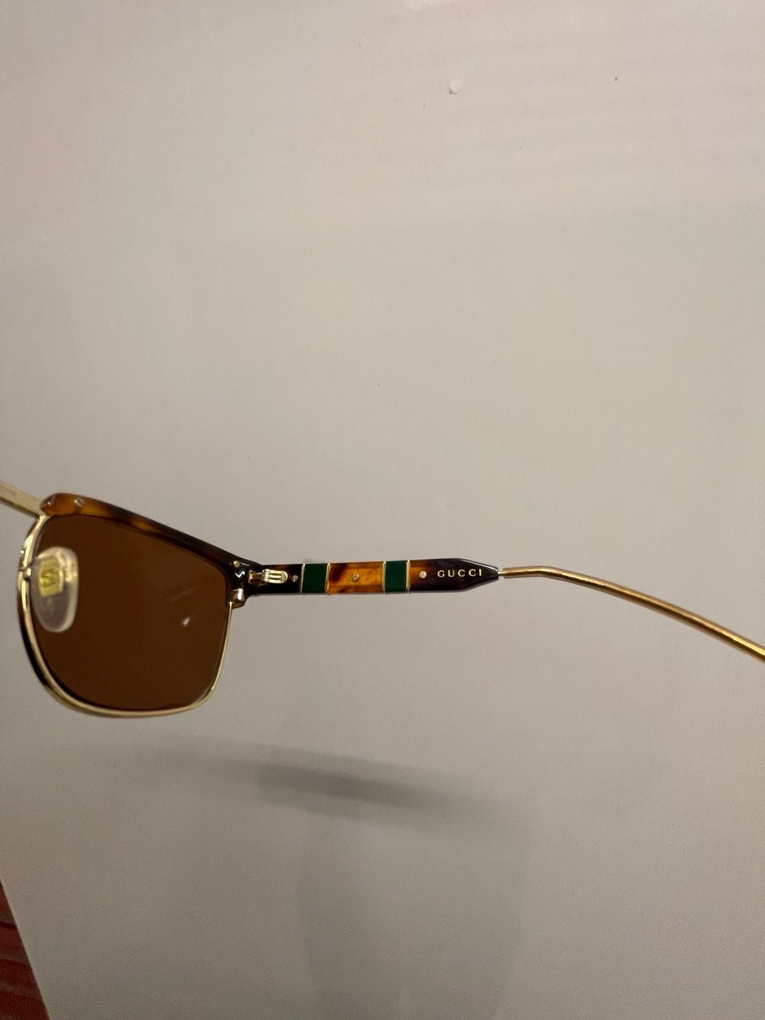 Vintage Gucci GG0603S Size 52 Tortoise Gold Square Sunglasses 7