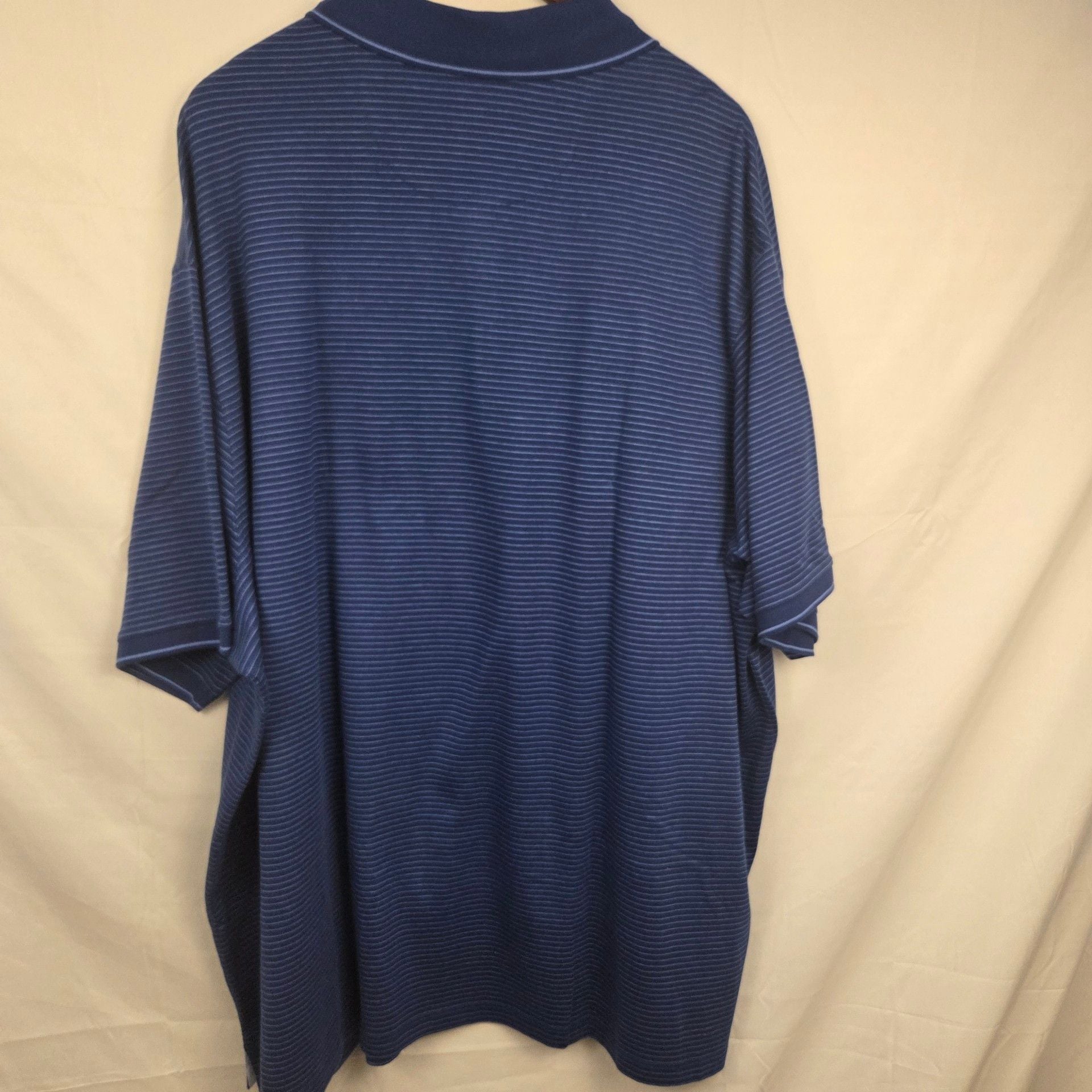 Roundtree & Yorke Polo Shirt Size 4XB Blue Supima Cotton Striped New 6