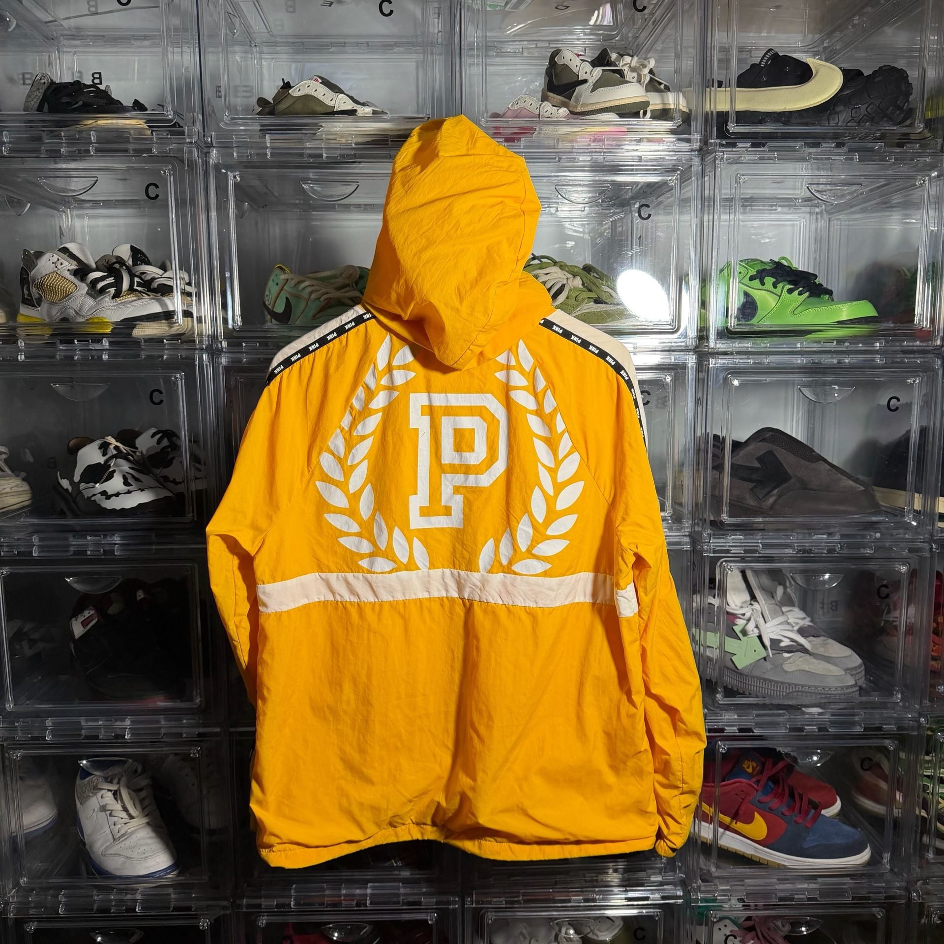 Victoria's Secret Pink Anorak Windbreaker Jacket Yellow White 4