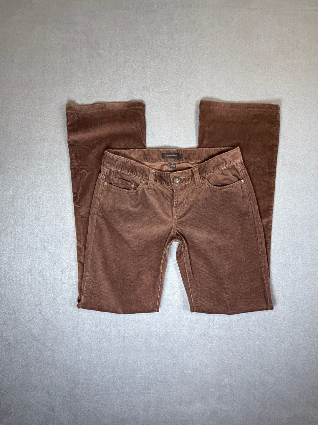 Express Y2K Brown Corduroy Flare Pants Low Rise Bootcut size 2 2