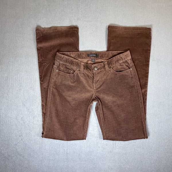 Express Y2K Brown Corduroy Flare Pants Low Rise Bootcut size 2