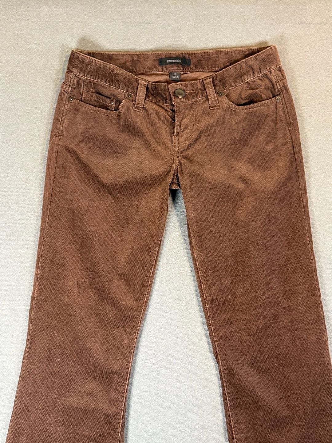 Express Y2K Brown Corduroy Flare Pants Low Rise Bootcut size 2 4