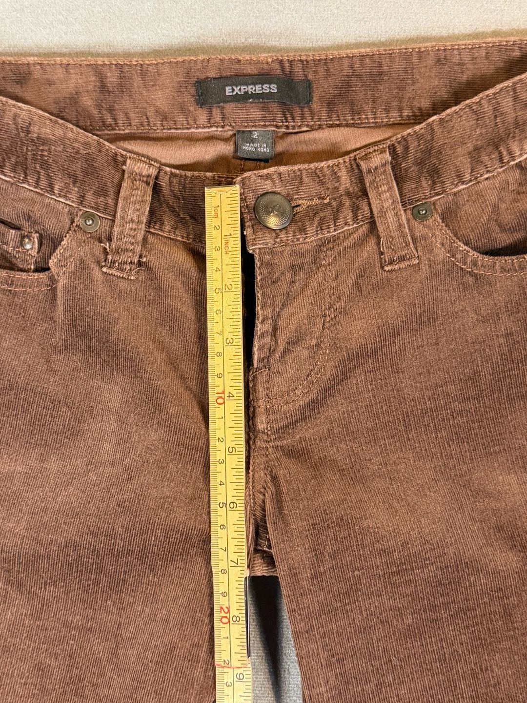 Express Y2K Brown Corduroy Flare Pants Low Rise Bootcut size 2 5