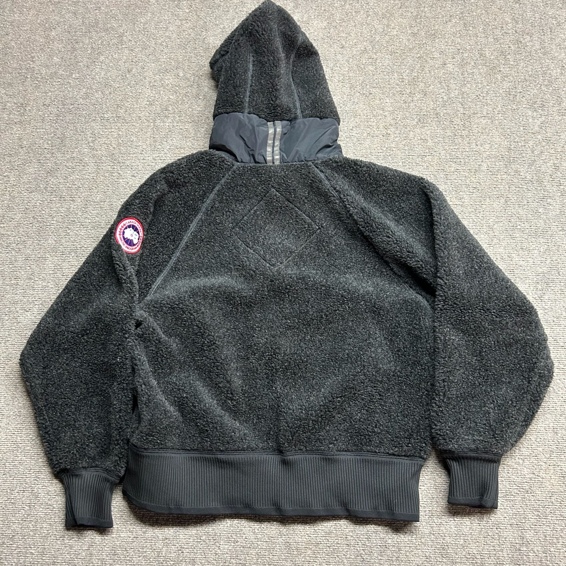Canada Goose Simcoe Fleece Jacket Hooded Grey Black Size M 3