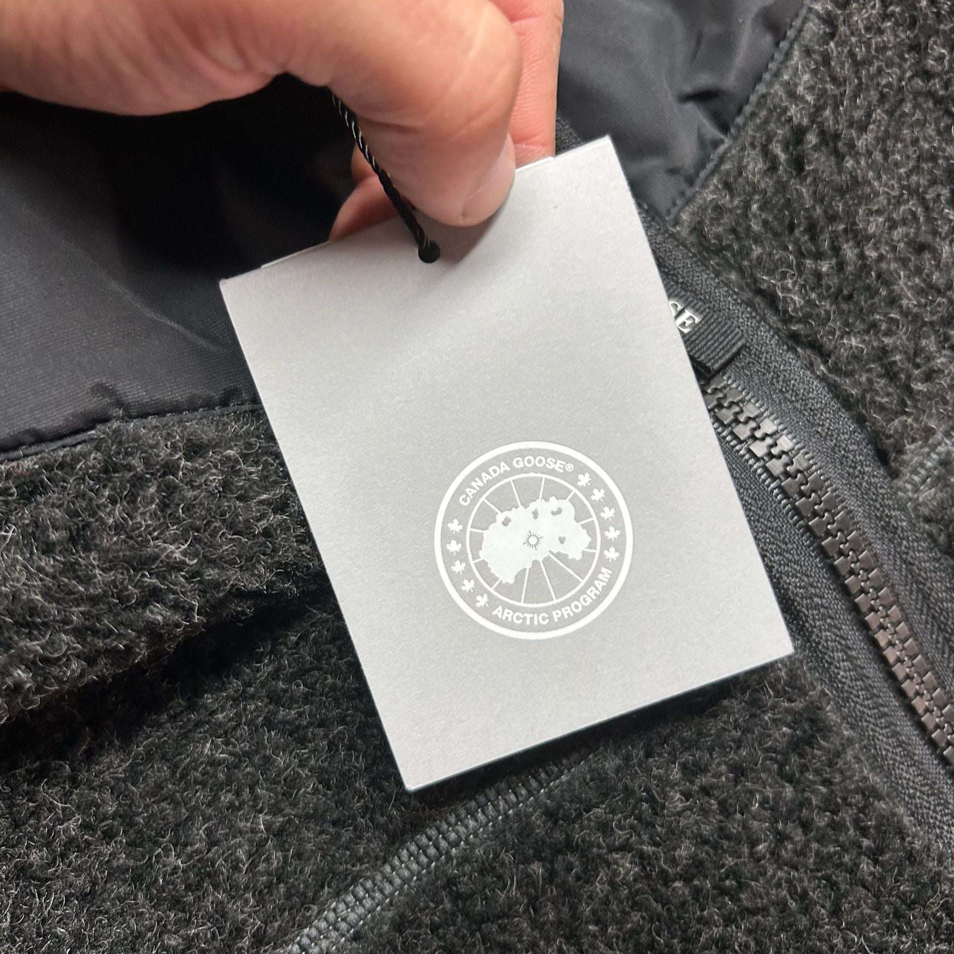 Canada Goose Simcoe Fleece Jacket Hooded Grey Black Size M 7