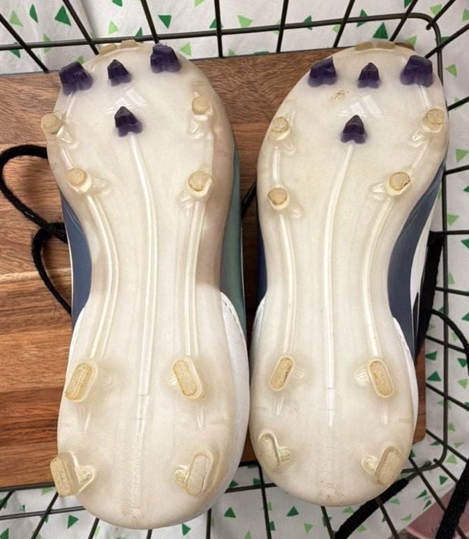 Kids Adidas F50 Messi Firm Ground Cleats Size 11K White Purple 5