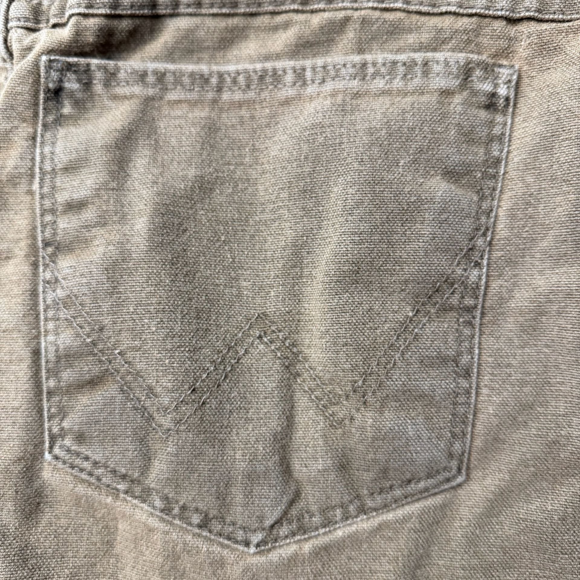 Vintage Wrangler Rugged Wear Fleece Lined Pants Size 36x32 Brown Canvas Workwear 7