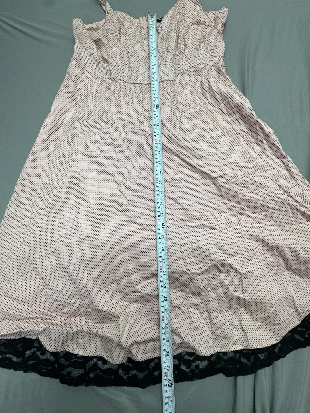 Torrid Polka Dot Dress Size 12 Pink Black Lace Midi Fit and Flare 5