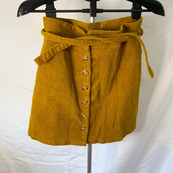 June & Hudson Corduroy Mini Women’s Skirt Size S Mustard