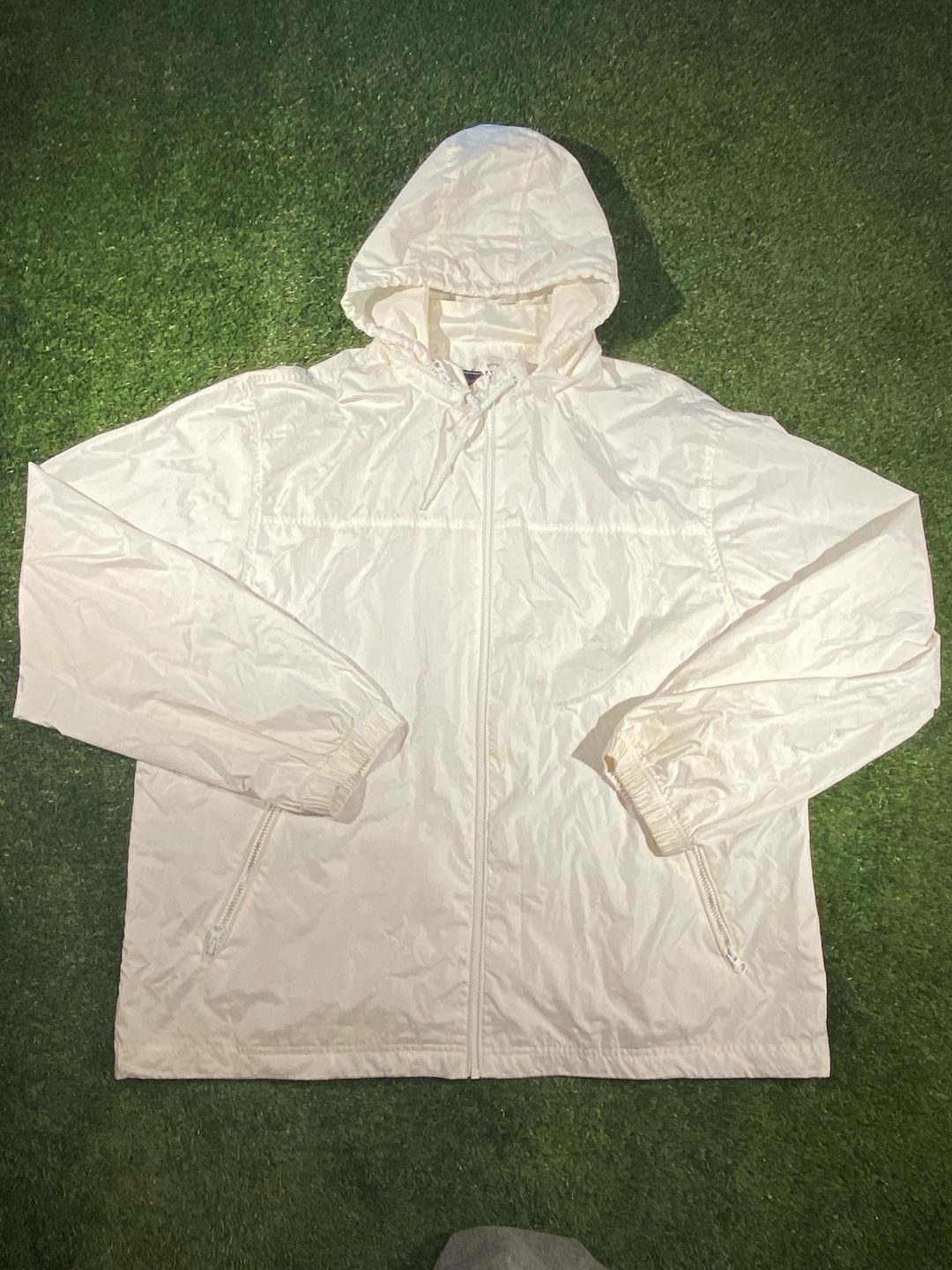 Foot Locker Windbreaker Jacket Size 2X-Large White Full Zip Hooded 2