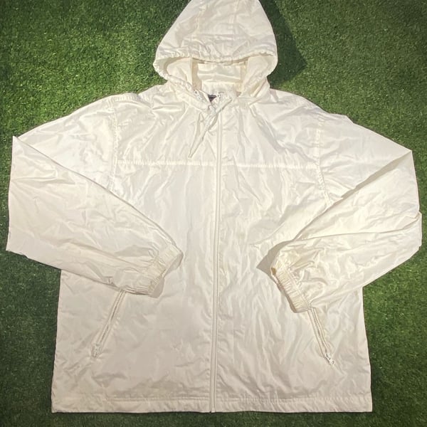Foot Locker Windbreaker Jacket Size 2X-Large White Full Zip Hooded