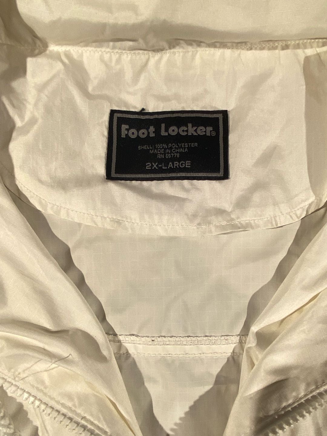 Foot Locker Windbreaker Jacket Size 2X-Large White Full Zip Hooded 4