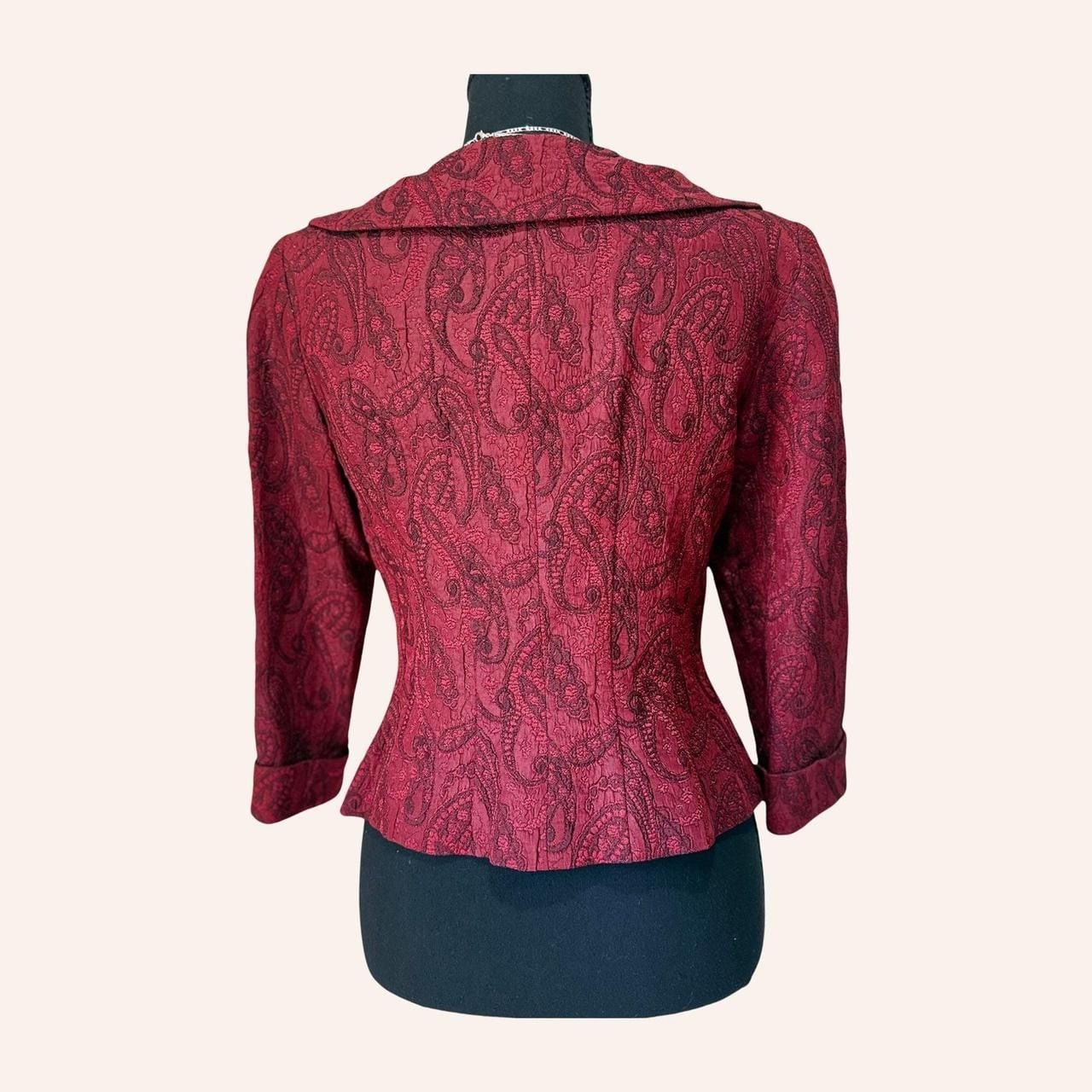 halloween vampire victorian witch red gothic paisley jacket size 4 3