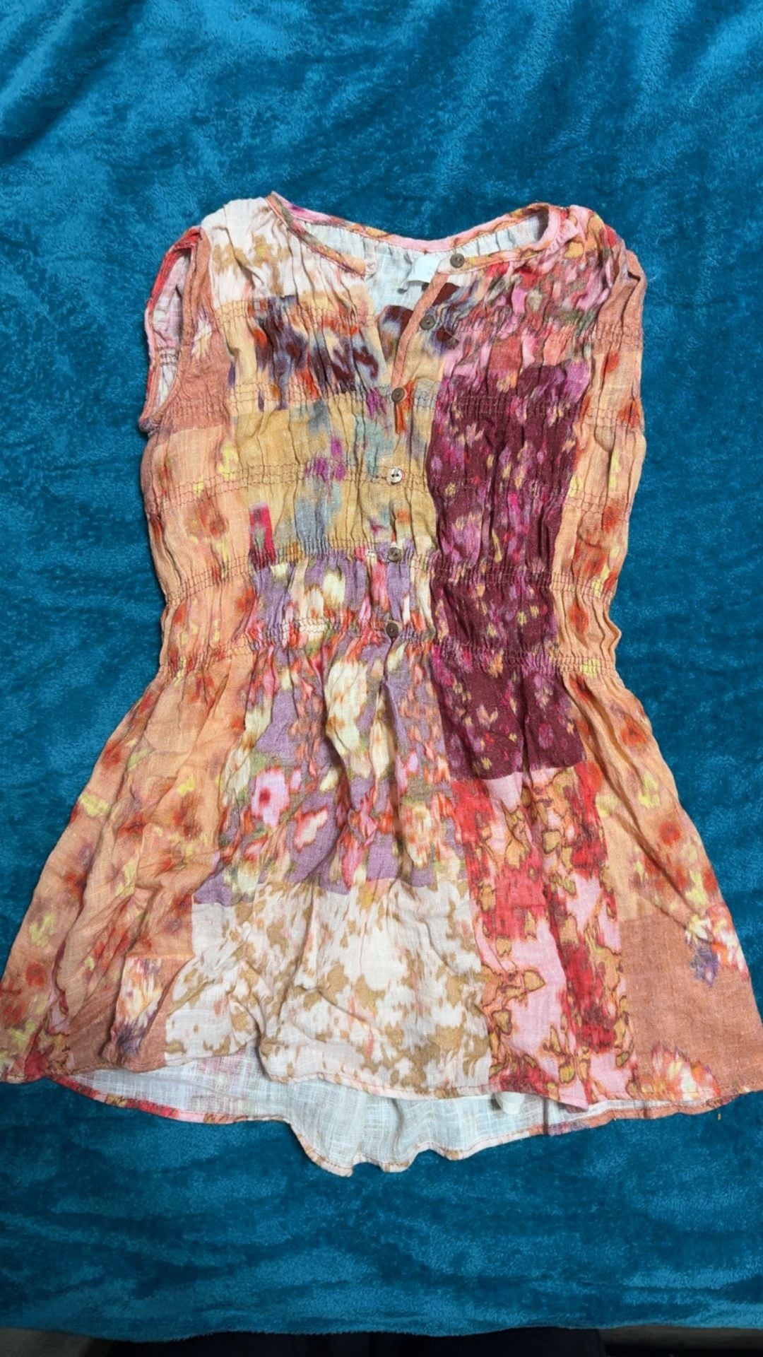 Zara Patchwork Dress Size 6 Multi Floral Boho Summer 2