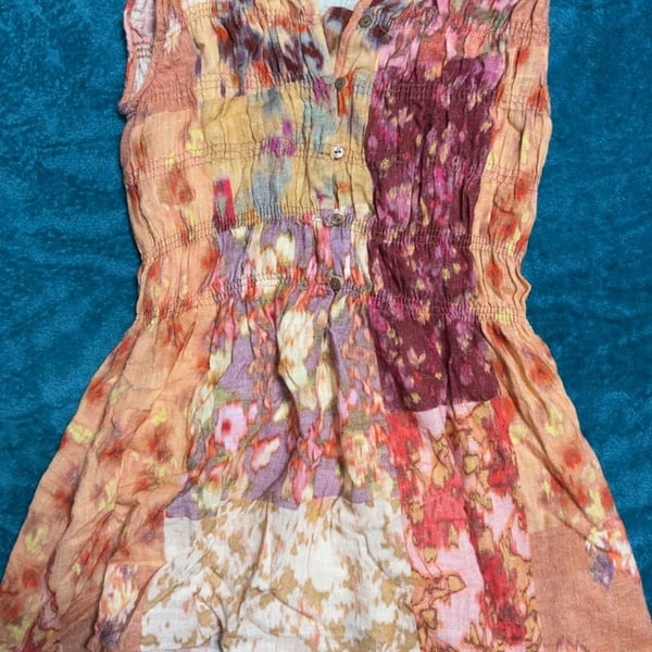 Zara Patchwork Dress Size 6 Multi Floral Boho Summer