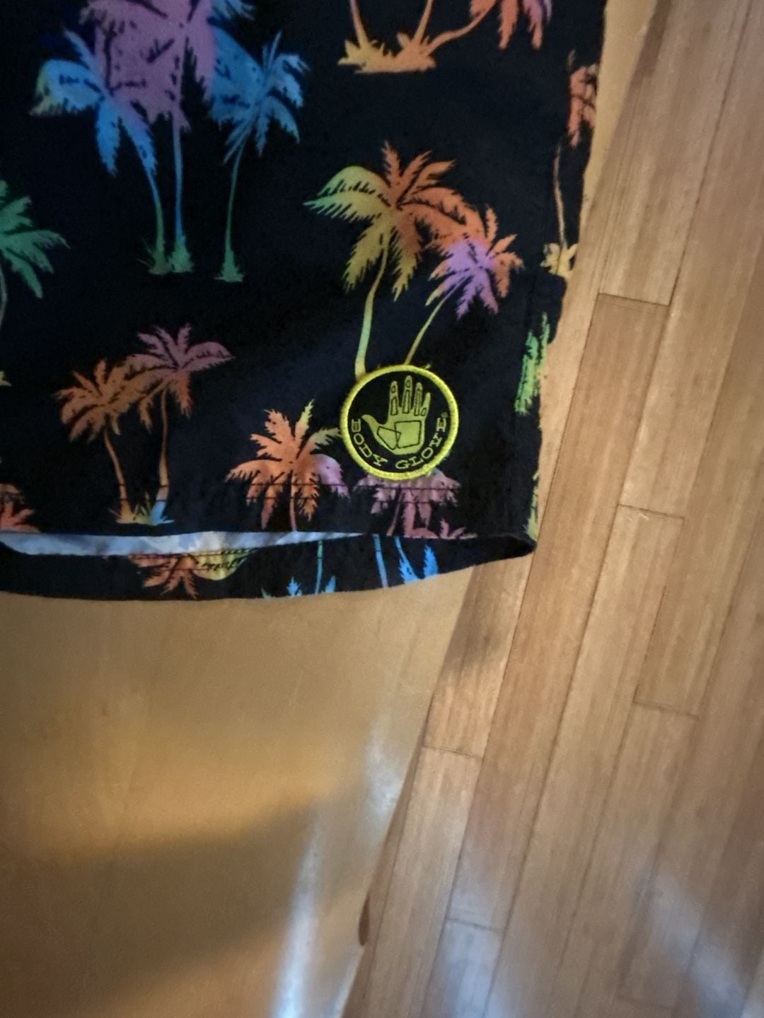Body Glove Swim Trunks XL/36 Black Palm Tree Print Board Shorts 2