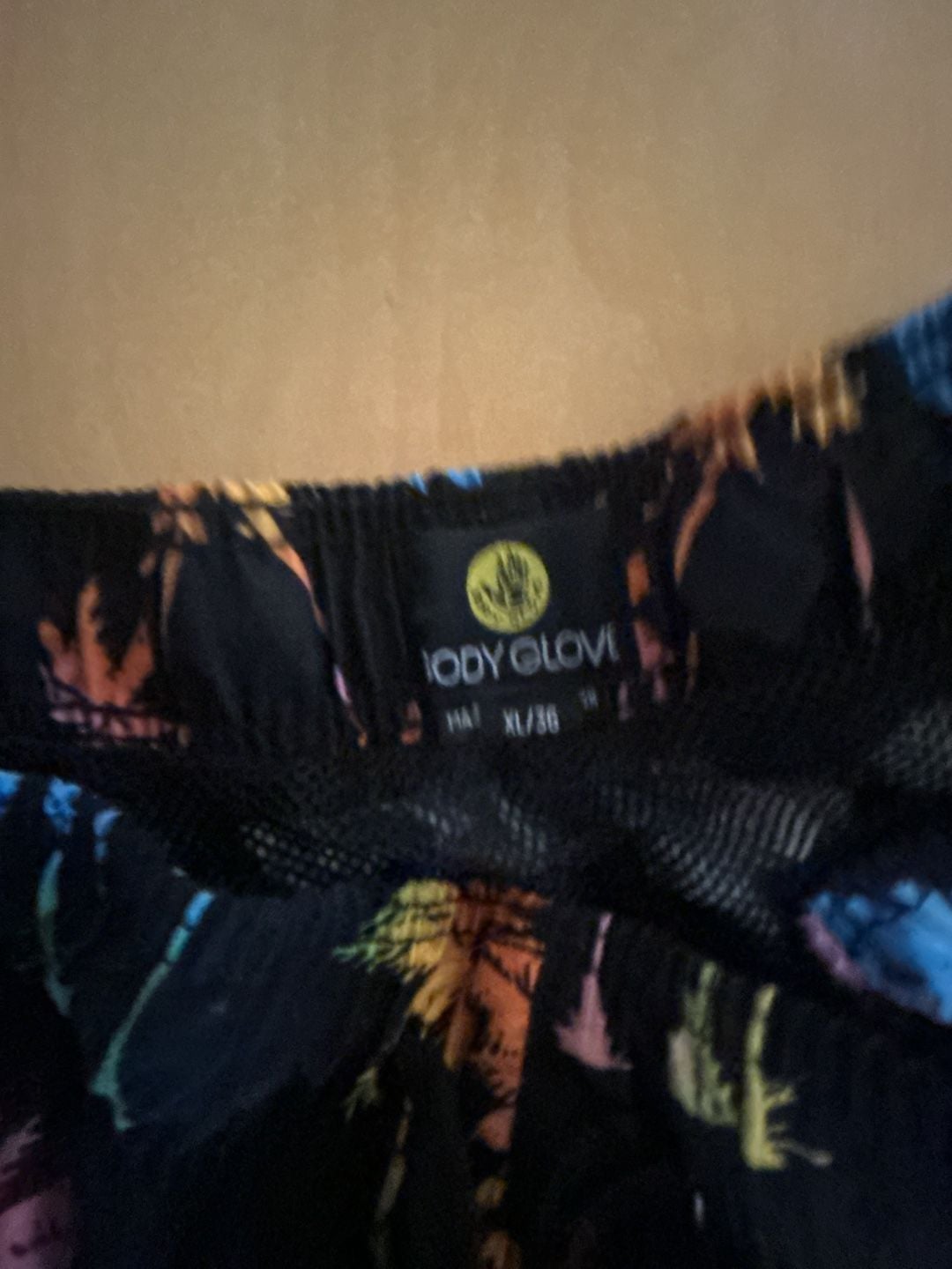 Body Glove Swim Trunks XL/36 Black Palm Tree Print Board Shorts 4