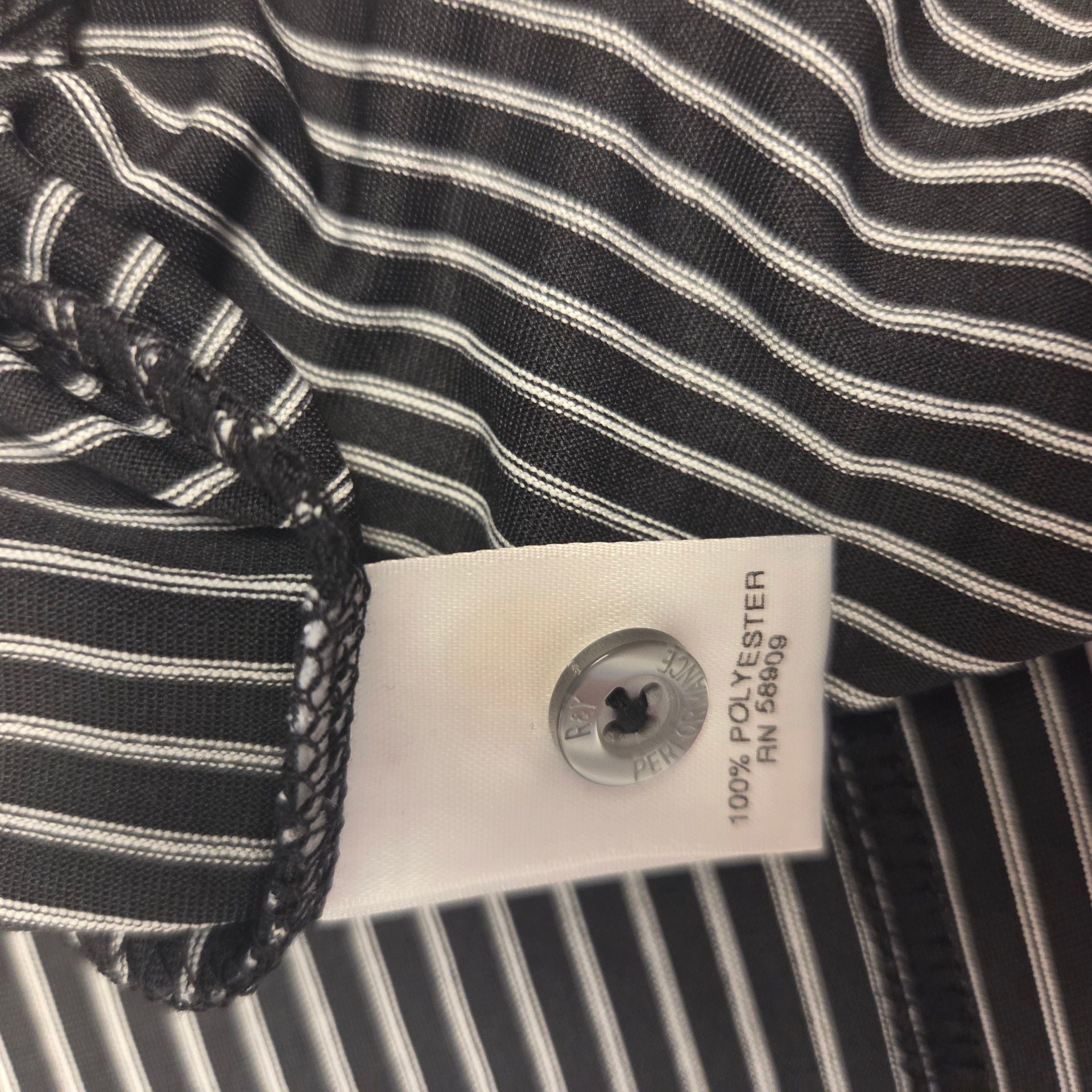 Roundtree & Yorke Performance Polo Size 4XB Black White Striped 7