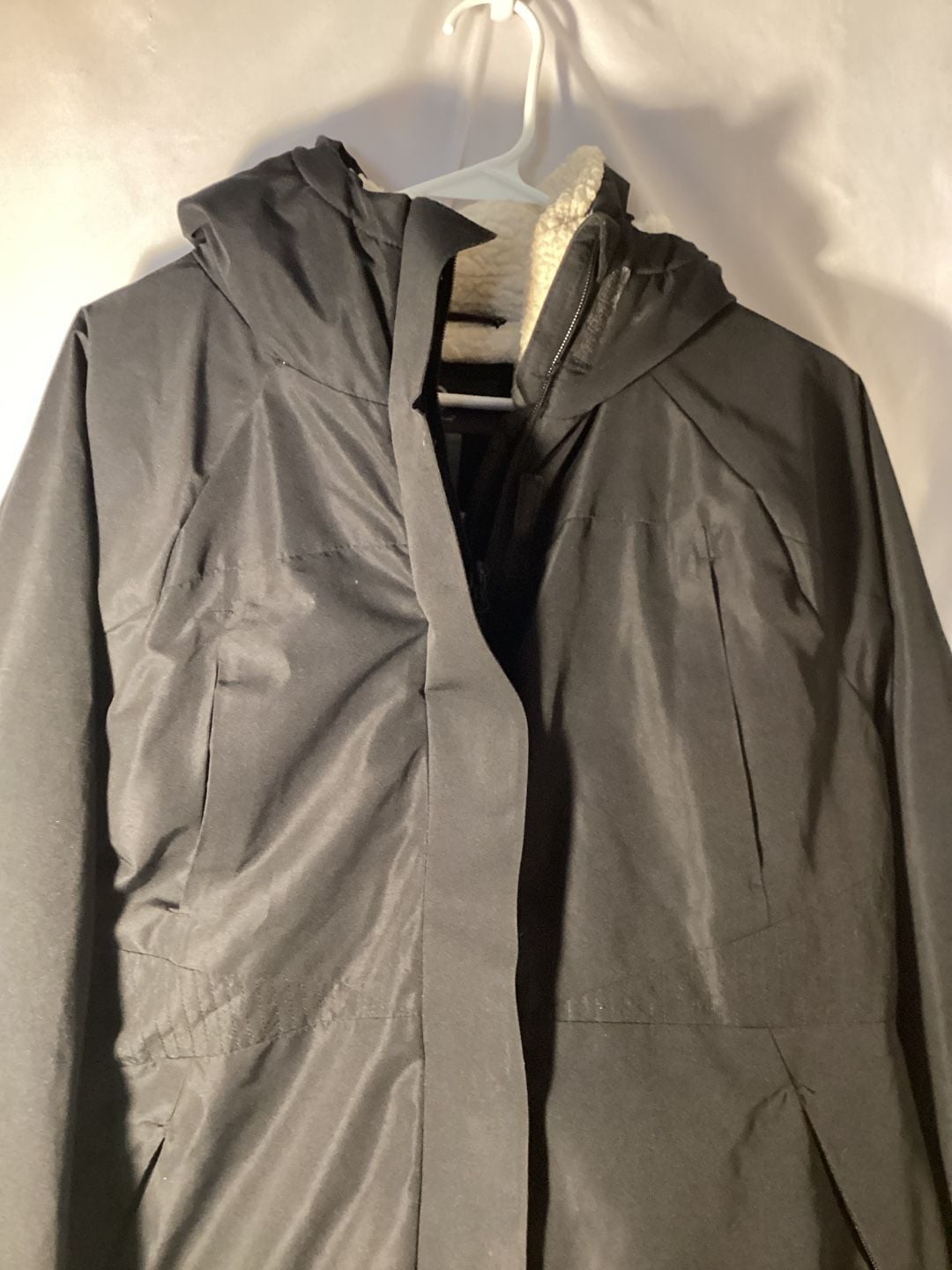 Champion Hooded Jacket Size M Black Sherpa Lined Winter Parka Coat 3