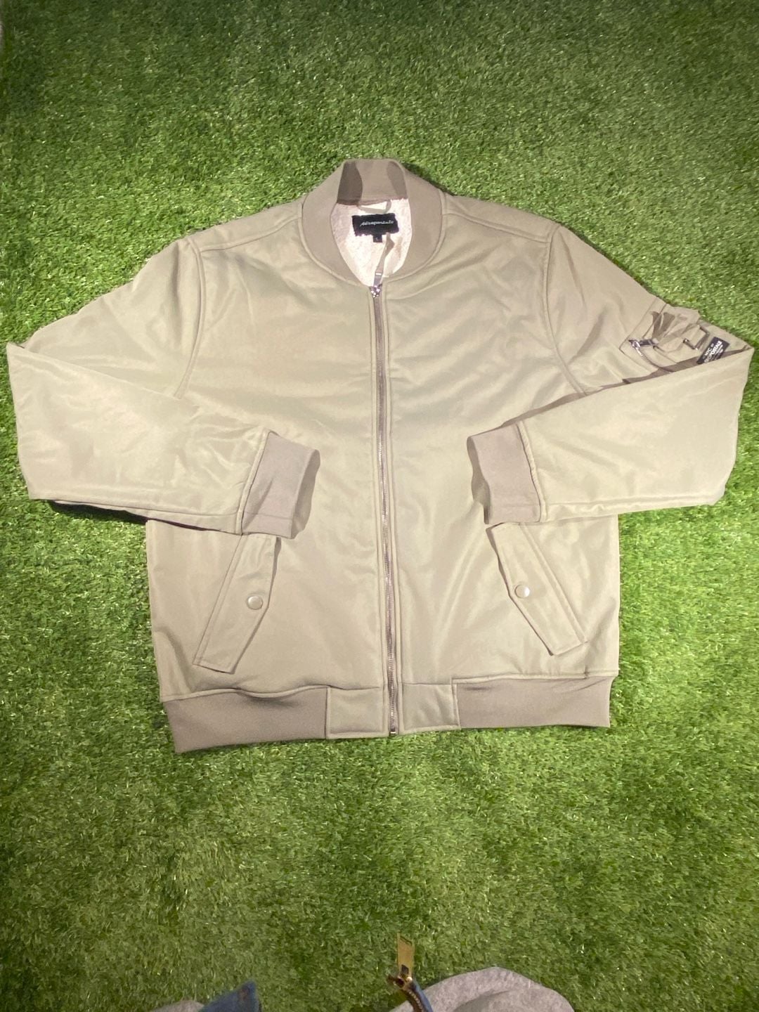 Aeropostale Bomber Jacket Size L Olive Green Sherpa Lined 2
