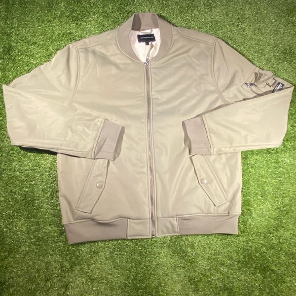 Aeropostale Bomber Jacket Size L Olive Green Sherpa Lined