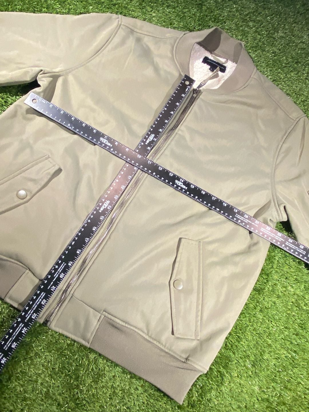 Aeropostale Bomber Jacket Size L Olive Green Sherpa Lined 3
