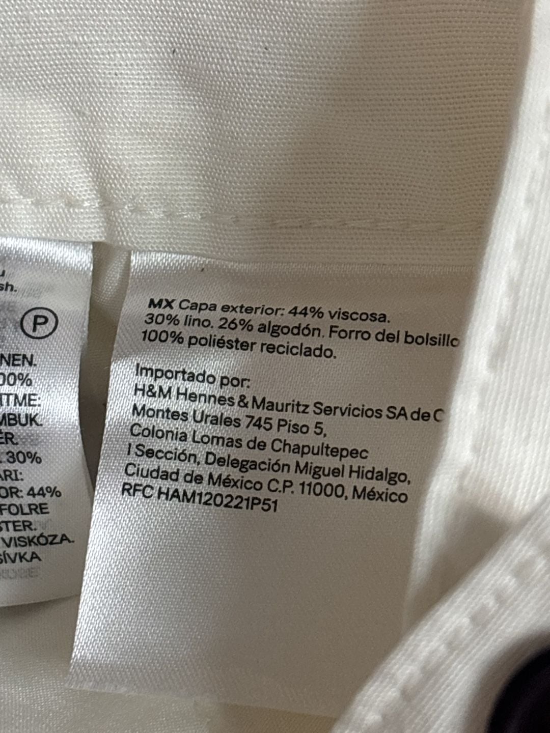 H&M Linen Blend Pants White Wide Leg Pleated Trousers Size 2 9