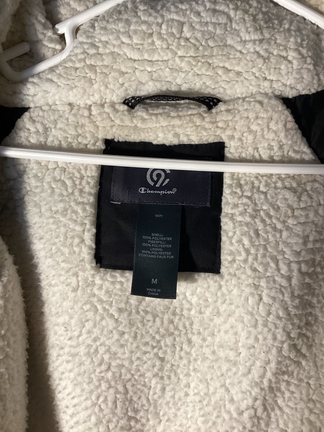 Champion Hooded Jacket Size M Black Sherpa Lined Winter Parka Coat 5
