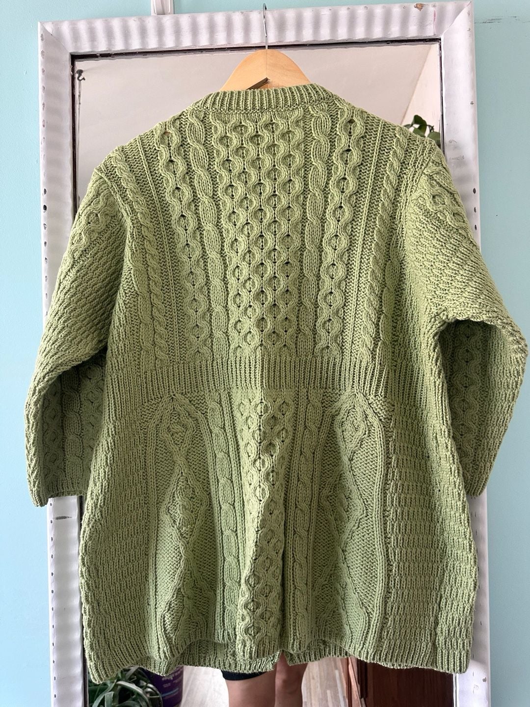 Kilronan Knitwear Cardigan Sweater Green Merino Wool Ireland 6