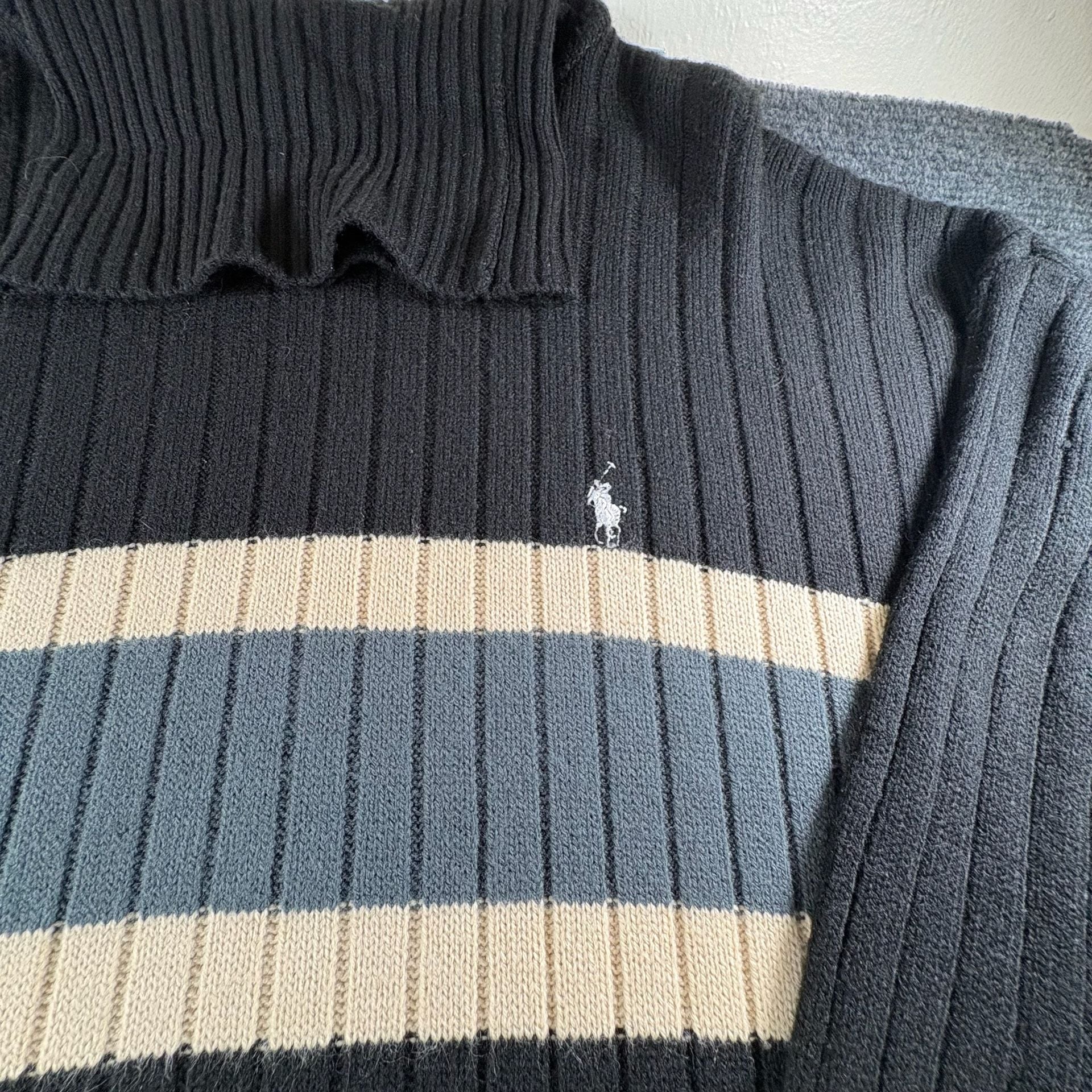 Polo Ralph Lauren Ribbed Turtleneck Sweater Black Striped 5