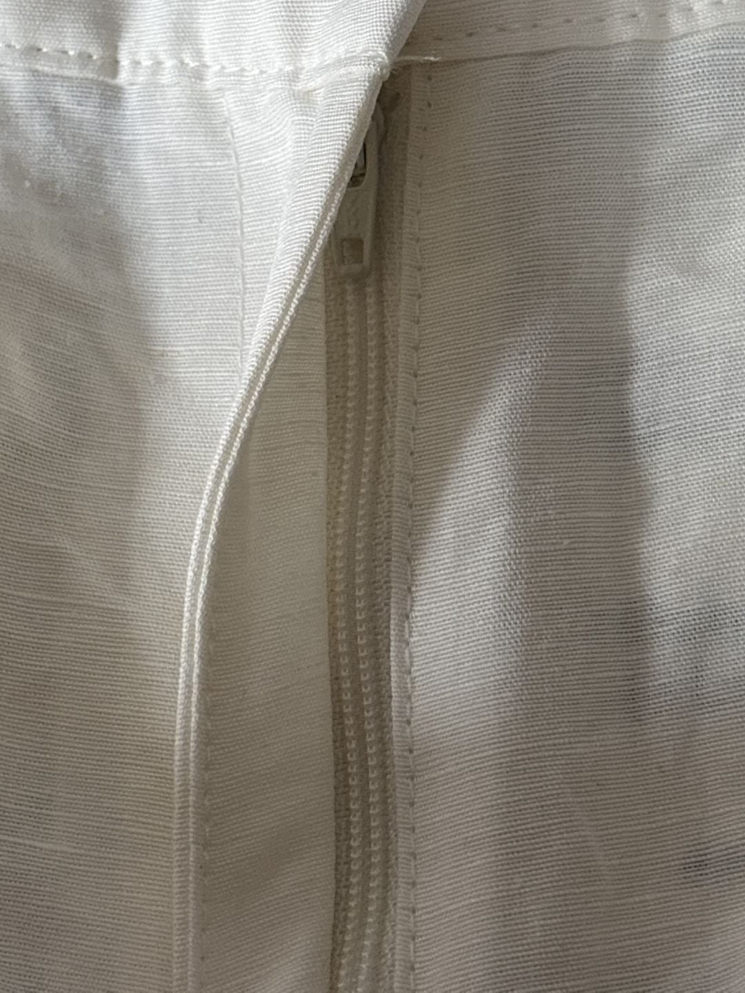 H&M Linen Blend Pants White Wide Leg Pleated Trousers Size 2 12