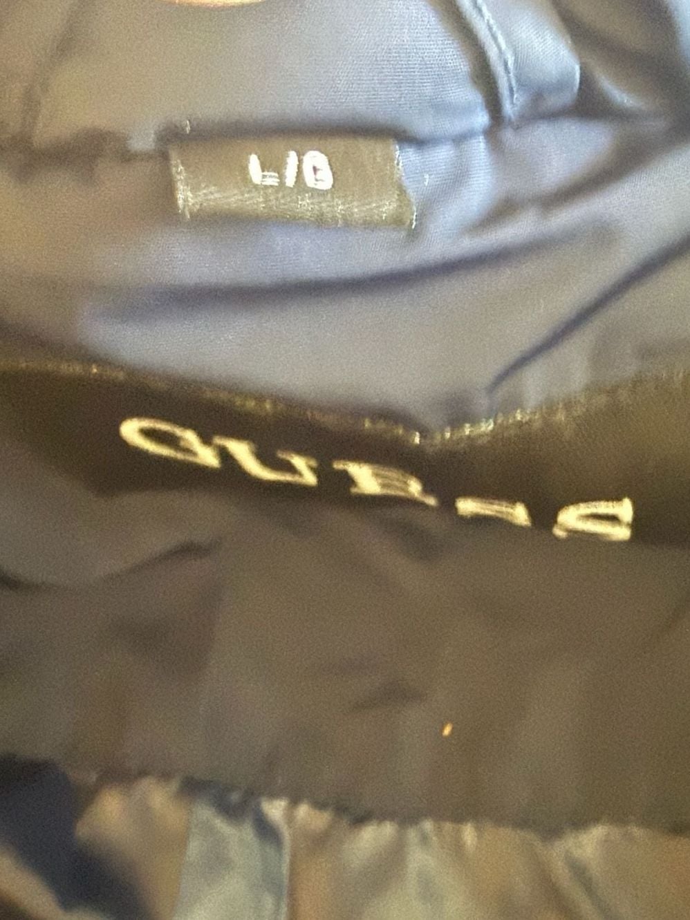 Guess Puffer Jacket Size L Blue Faux Fur Hood 7