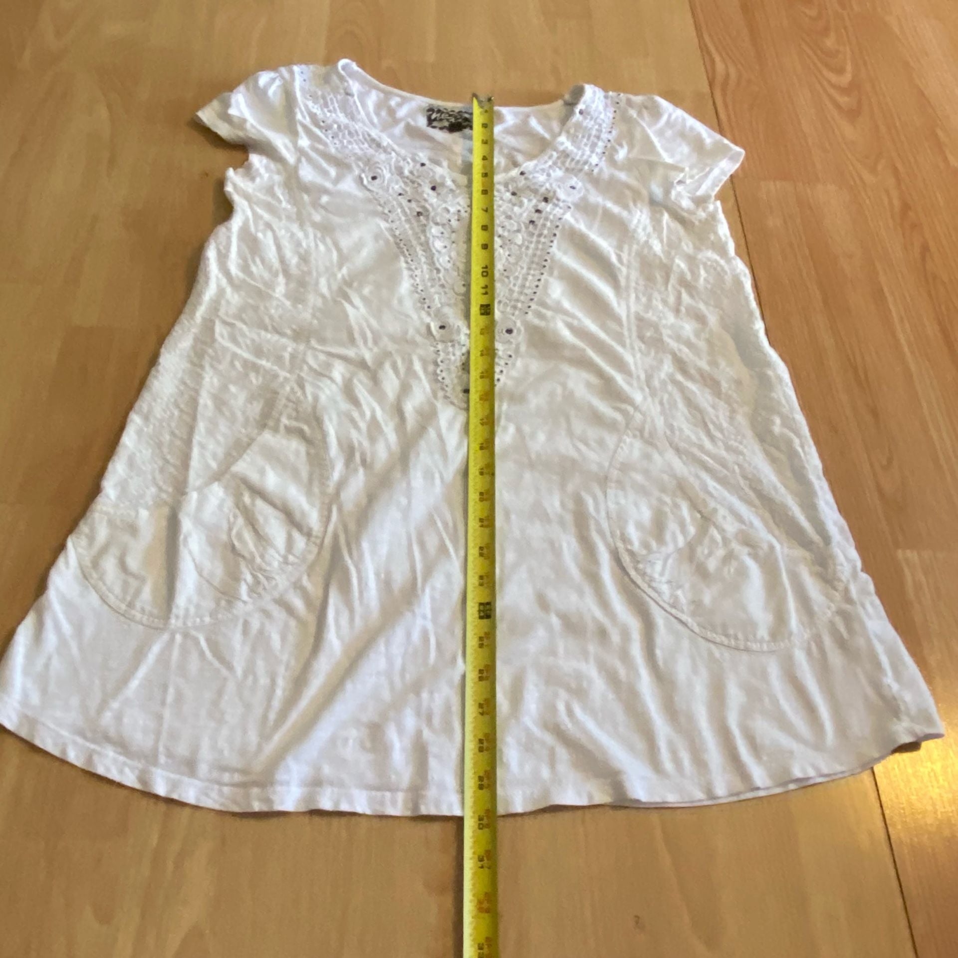 Vintage Nexi Top Size 14 White Lace Embroidered Tunic 7
