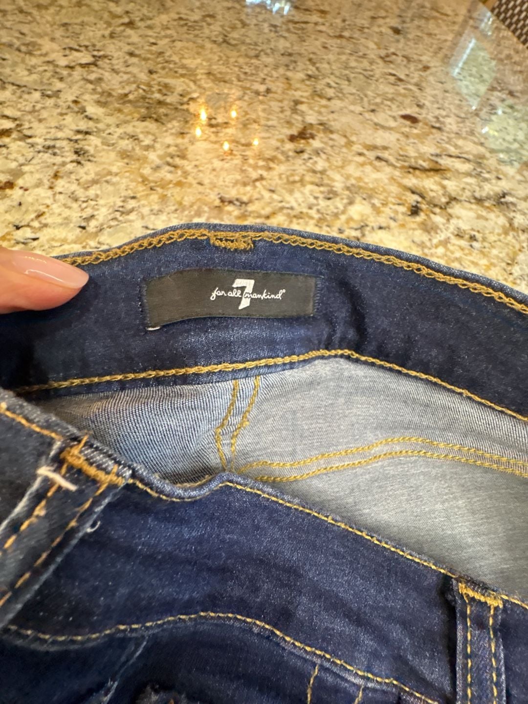 7 For All Mankind Dojo Tailorless Flare Jeans Size 25 Blue Denim 7